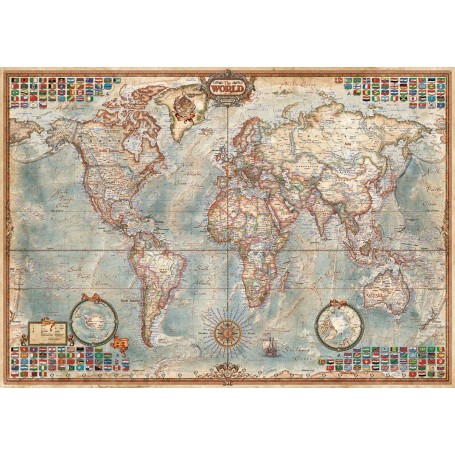 Puzzle Educa Il mondo, mappa politica 1500 pezzi - Puzzle Educa