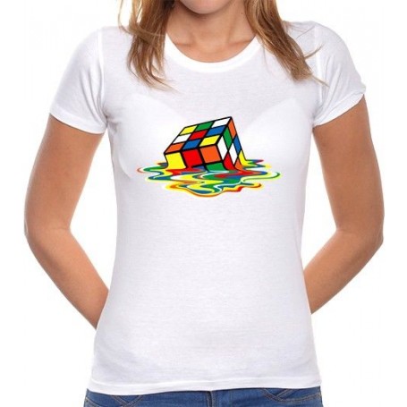 Maglietta della ragazza del cubo di Rubik fuso - Kubekings
