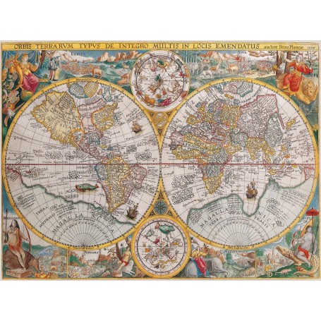 Puzzle Ravensburger Mappa del mondo 1594 con 1500 pezzi - Ravensburger