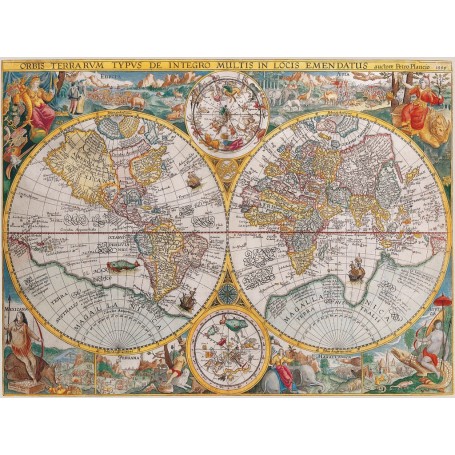 Puzzle Ravensburger 1594 1500 P Mappa del mondo 