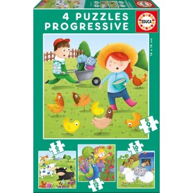Puzzle Educa animali da fattoria 6-9-12-16 pezzi Puzzles Educa - 1