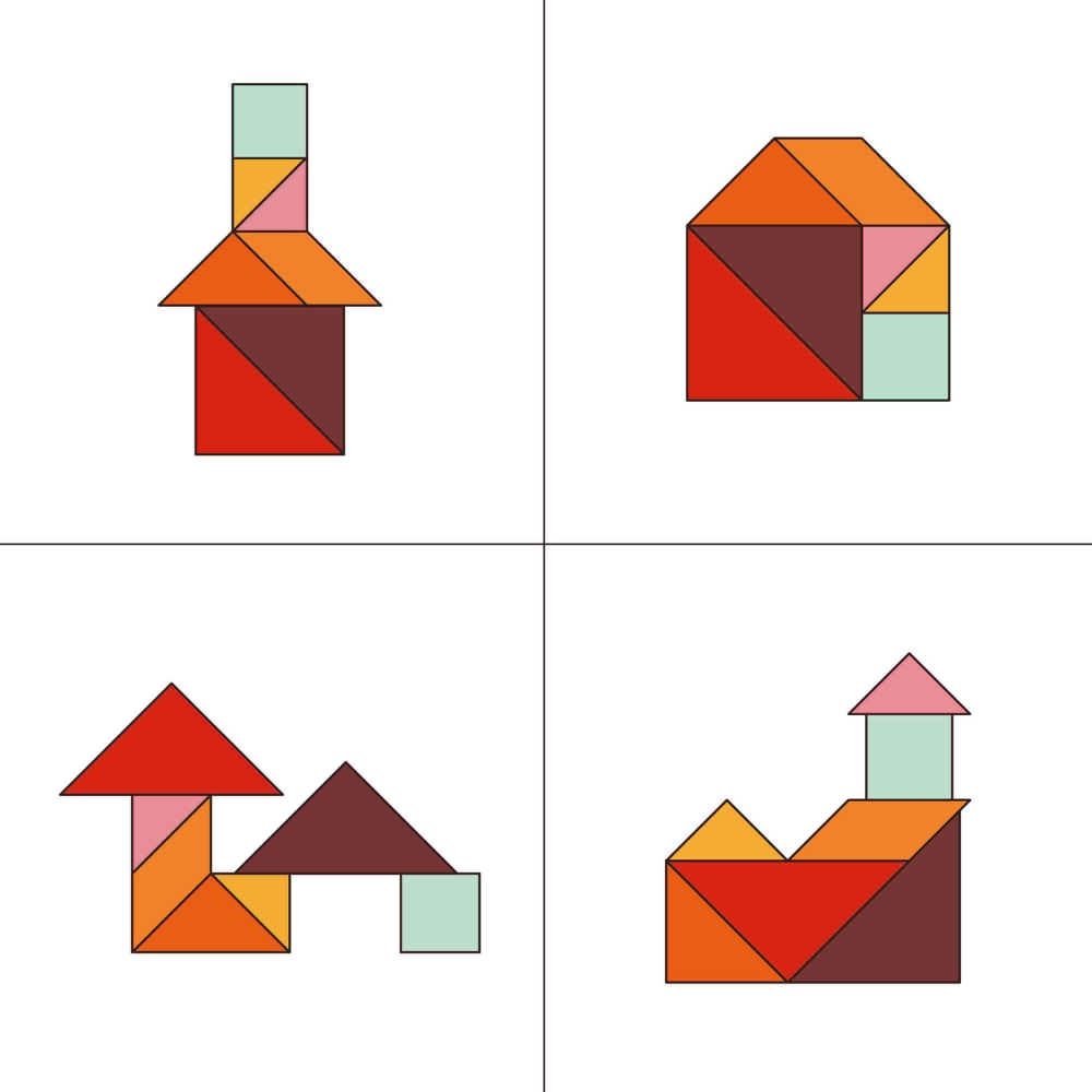Tangram figure di case semplici