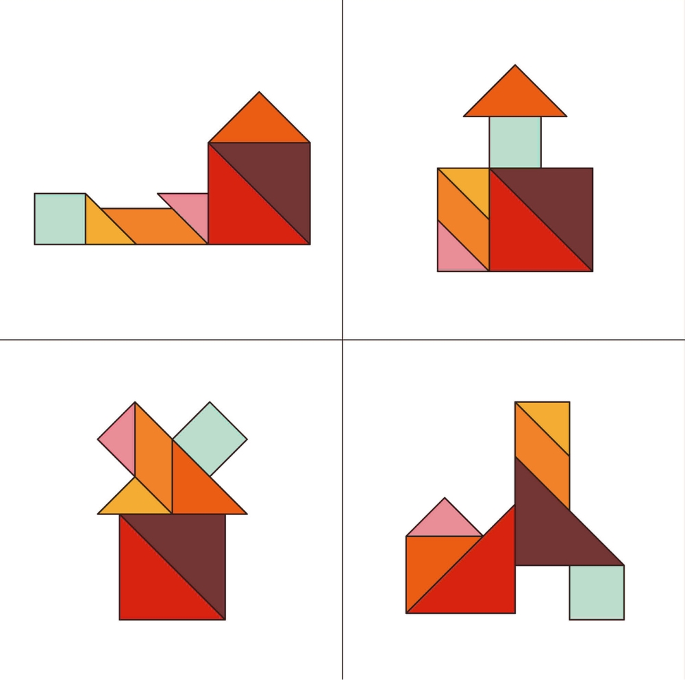 Costruzione di edifici e ponti con tangram
