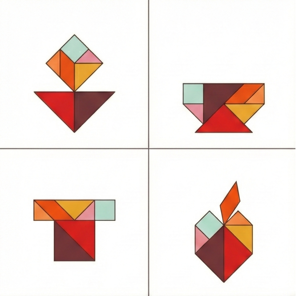 Schemi tangram oggetti facili